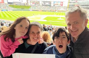 Leo at the ball park with Jason Bennetti