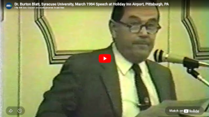 Dr. Burton Blatt, Syracuse University, March 1984 Speech at Holiday Inn Airport, Pittsburgh, PA Video goes to Youtube video