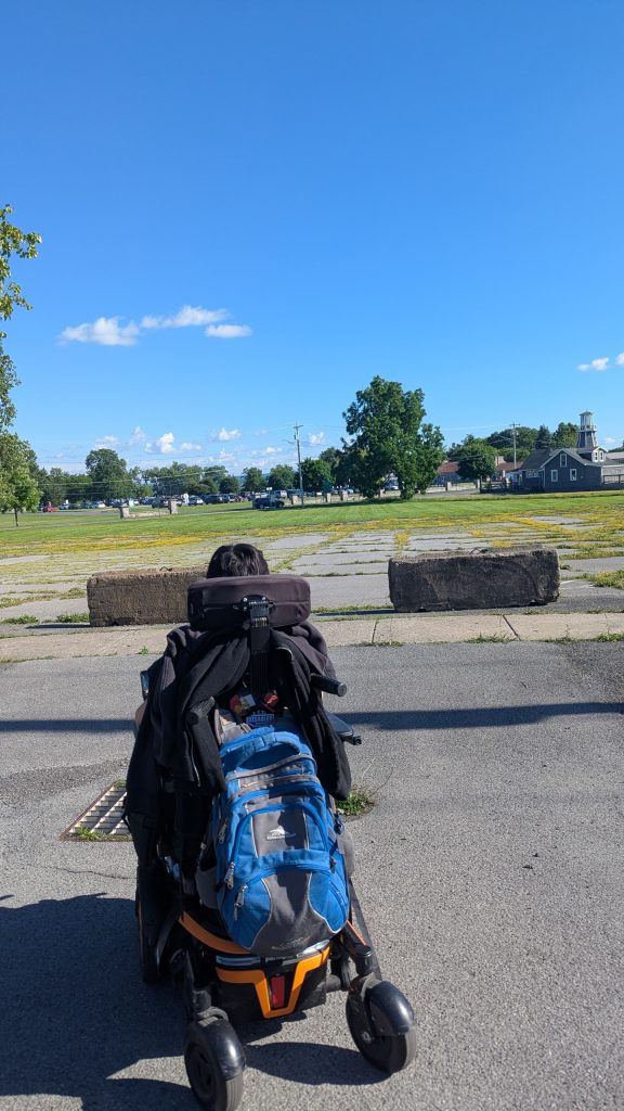 Leo waiting for the bus